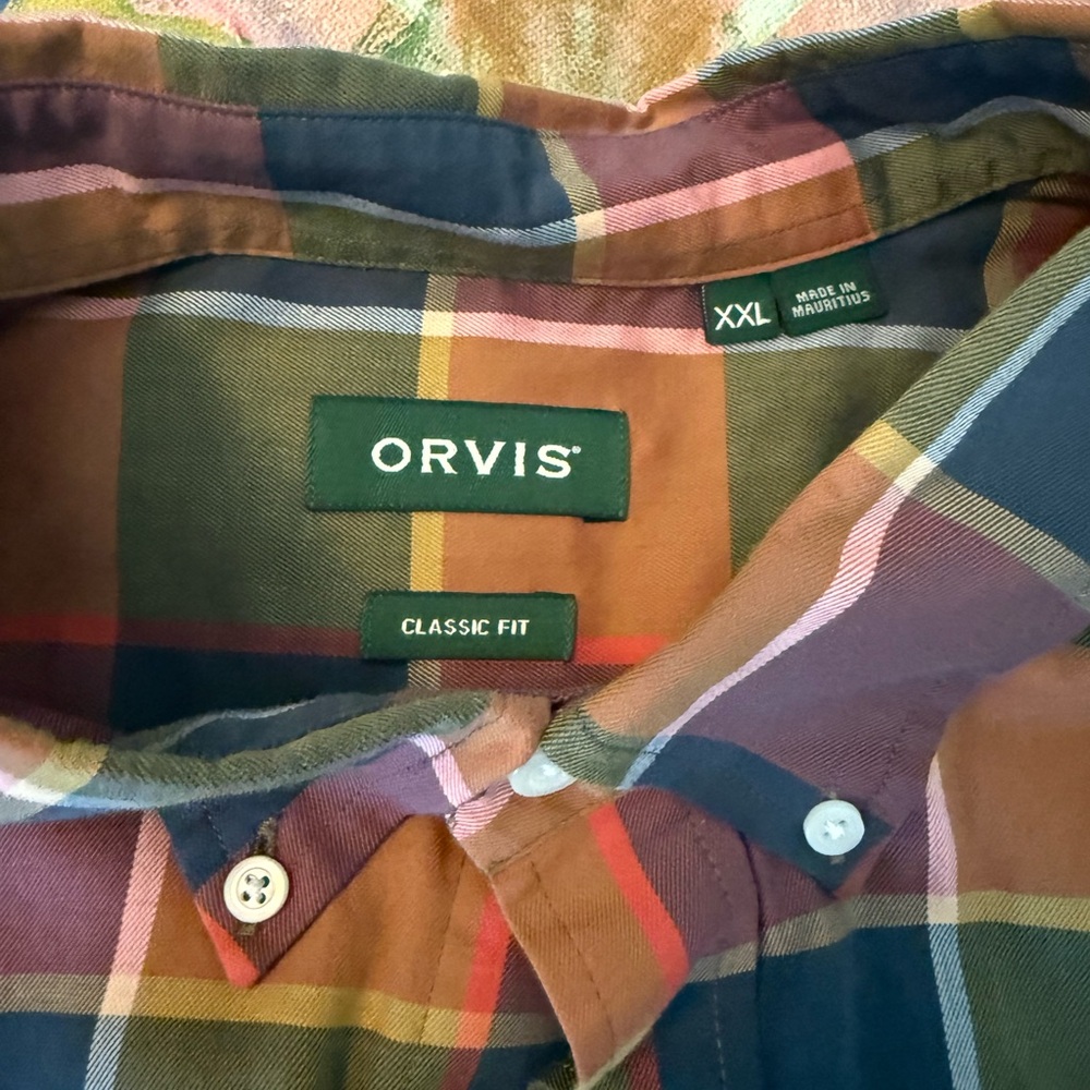 Orvis Men’s XXL Plaid Button-Down Shirt - Picture 3 of 3